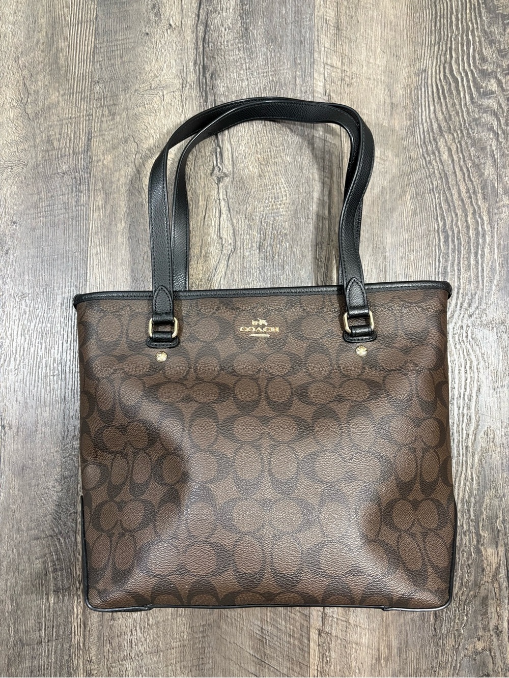 COACH Signature Monogram Tote Bag